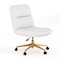 Flash Furniture Chloe Mid-Back White Padded LeatherSoft Armless Chair w/Wheels, Swivel Function, and Gold Frame CH-232174-1-WH-GLD-GG - alternate 1